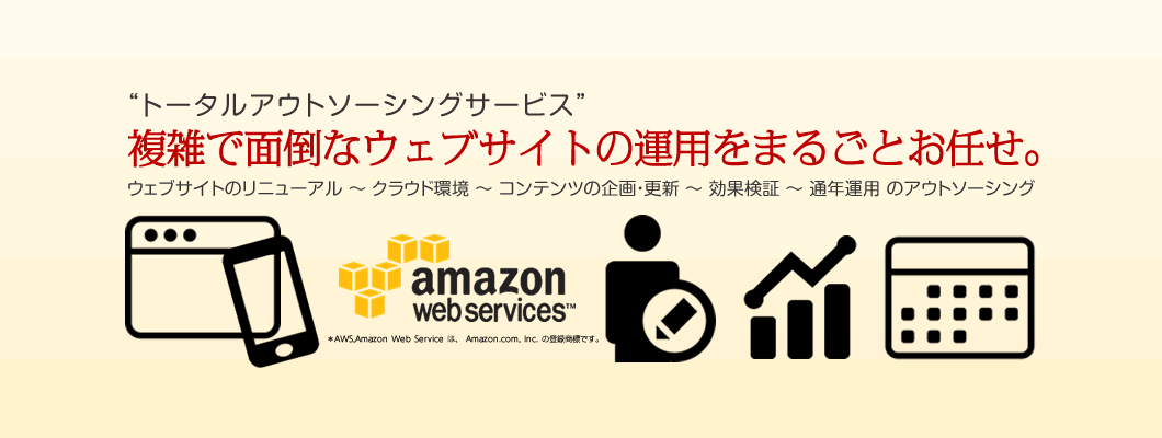 複雑で面倒なウェブサイトの運用をまるごとお任せ。
